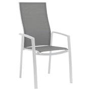 STERN Kari Stapelsessel, Hochlehner Gartenstuhl mit Aluminium-Gestell
