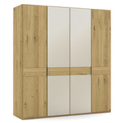 Musterring Kleiderschrank Savona 2.0, Drehtürenschrank 4-türig Eiche, mit Glas oder Spiegeltür