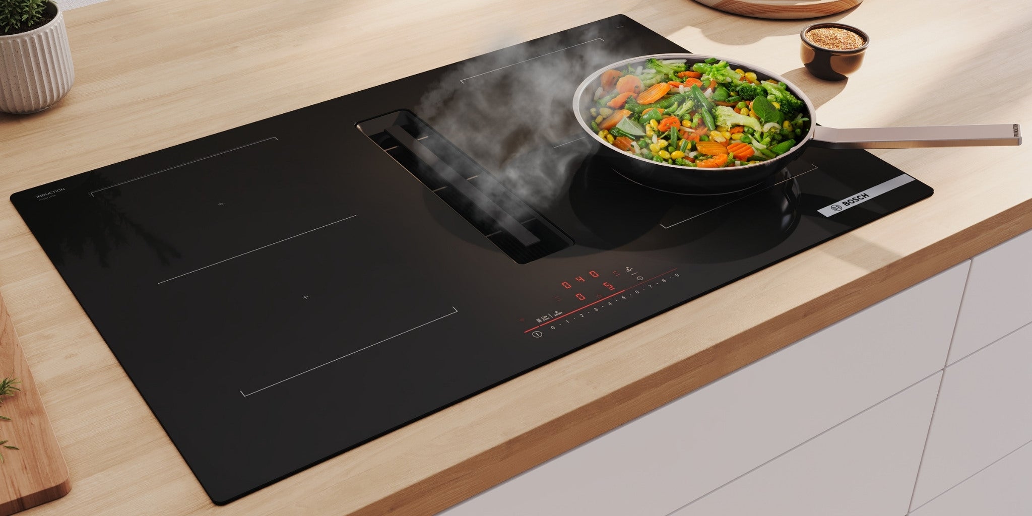 Bosch Kochfeld mit Dunstabzug Muldenlüfter