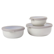 Mepal Schüsselset 3-tlg. Multi-Bowl, für Gefrierschrank, Mikrowelle und Spülmaschine, auslaufsicher, luft- und aromadicht, stapelbar