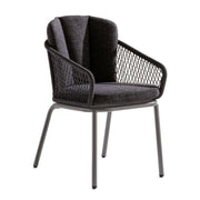 Sieger Gartenstuhl Gomera, Dining Chair mit Rope-Bespannung, inkl. Sitz- & Rückenkissen