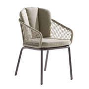 Sieger Gartenstuhl Gomera, Dining Chair mit Rope-Bespannung, inkl. Sitz- & Rückenkissen