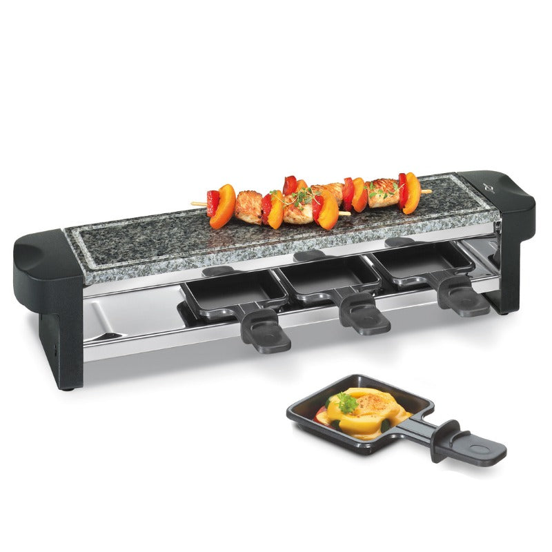 Küchenprofi Raclette Hot Stone Quattro, Tischgrill mit Granit-Grillpla ...