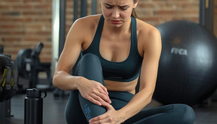 Sportlerin mit Knieschmerzen