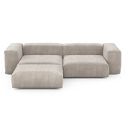 vetsak modulares Ecksofa 2-Sitzer, three module chaise Sofa, Cord-Bezug
